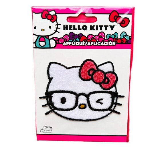 Hello Kitty Nerd Glasses Iron On Patch 2 Pack - Picture 8 of 10